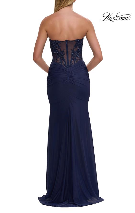 La Femme 33472 - Beaded Lace Illusion Corset Prom Dress