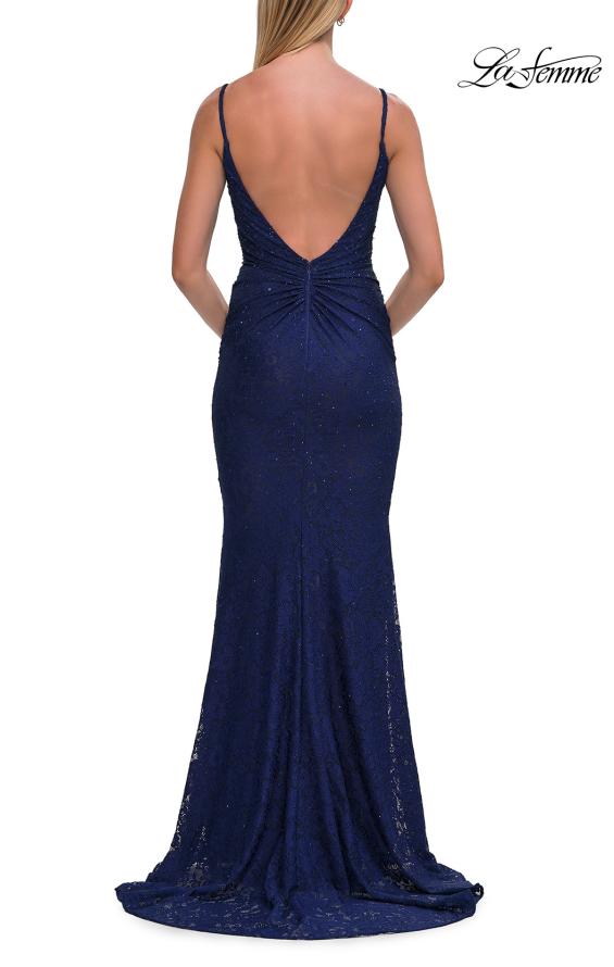 La Femme 33264 - Fitted Spaghetti Strap Lace Dress