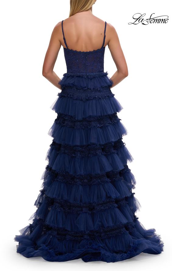 La Femme 33493 - Scoop Neckline Ruffle A-Line Gown