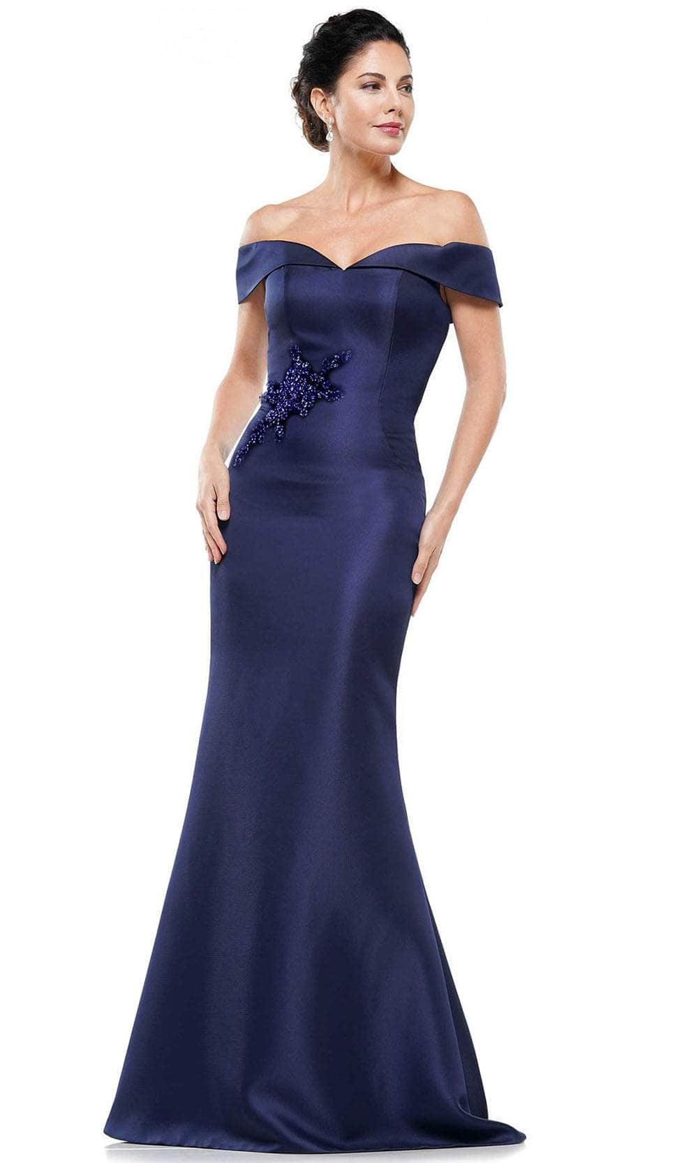 Marsoni by Colors - Jewel Accent Off-Shoulder Mermaid Gown MV1003 CCSALE