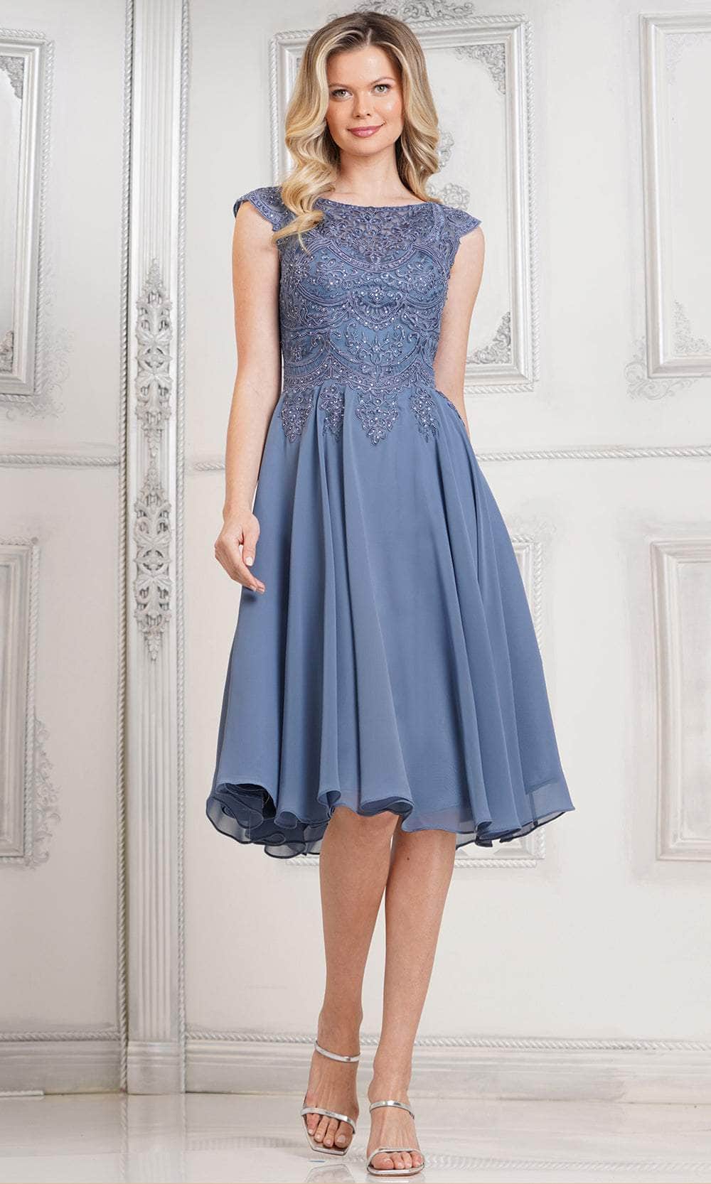 marsoni dresses Marsoni by Colors M238S - Knee Length Chiffon/Lace A-Line Dress