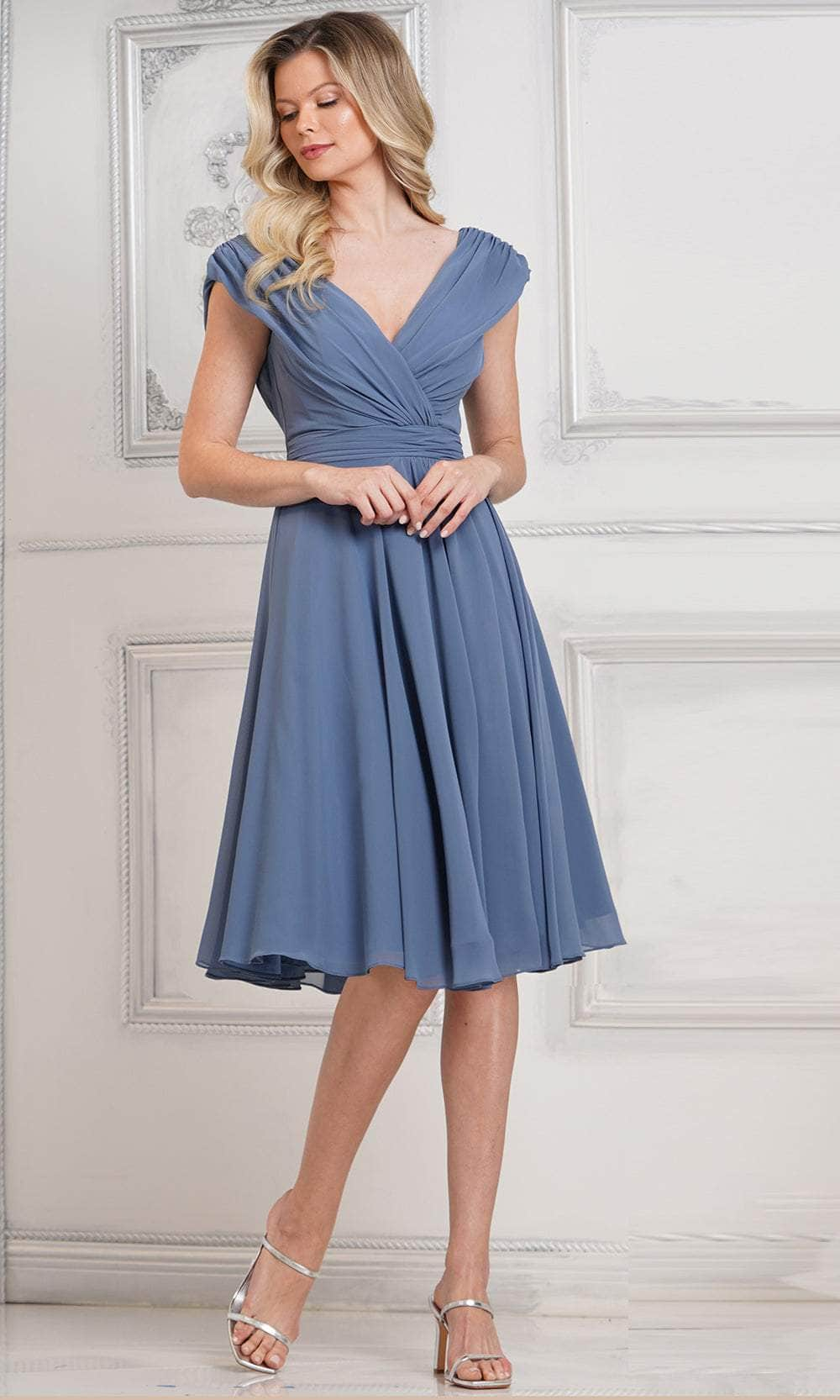 Marsoni by Colors M251S - Knee Length V-Neck Dress Special Occasion Dress