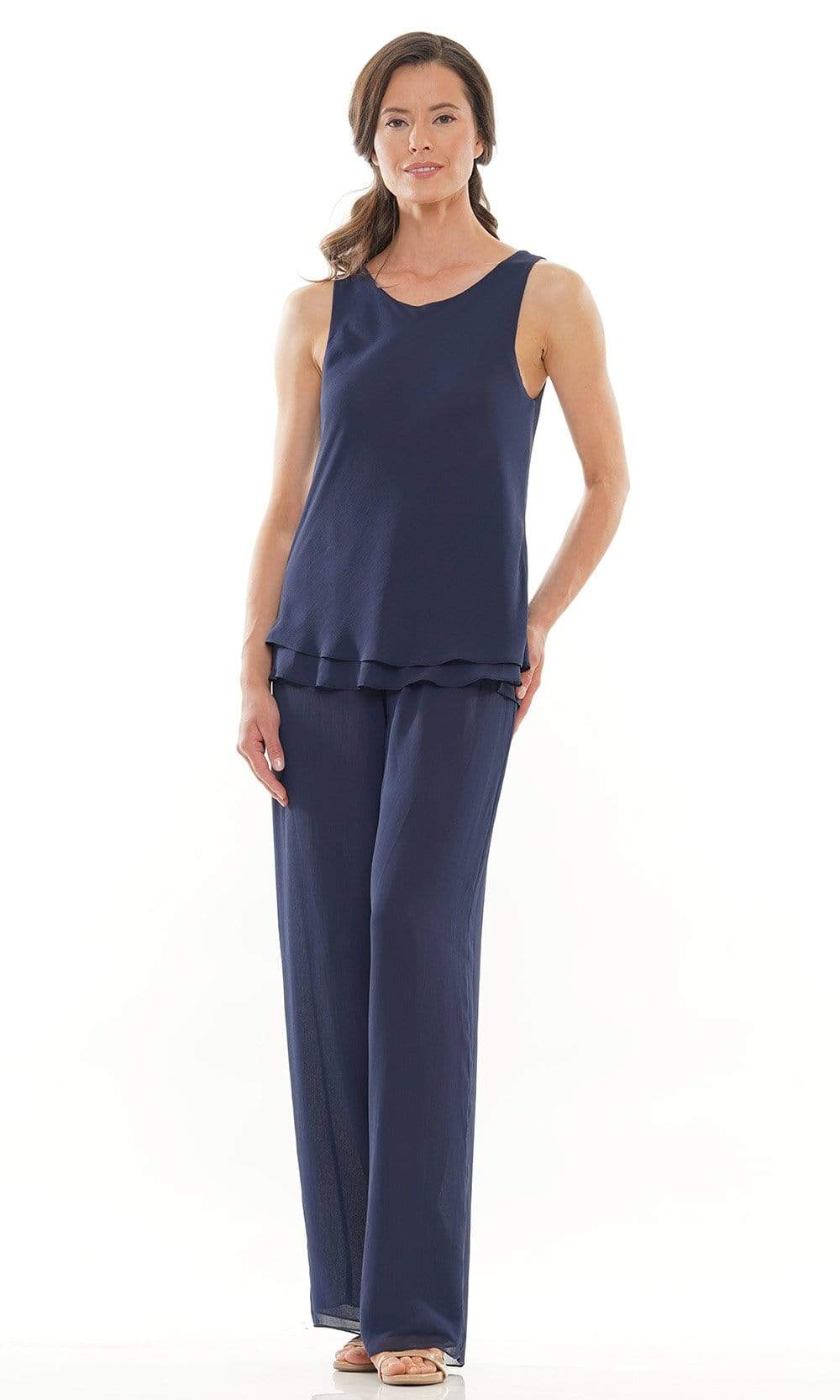 Marsoni by Colors - M304 Long Sleeves Jacket Pantsuit Mother of the Bride Dresses
