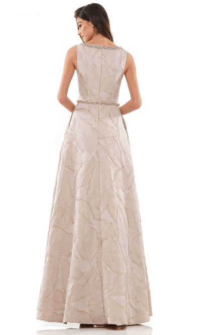 Marsoni by Colors MV1224 - Subtle Leaf-Detailed A-line Gown Evening Dresses