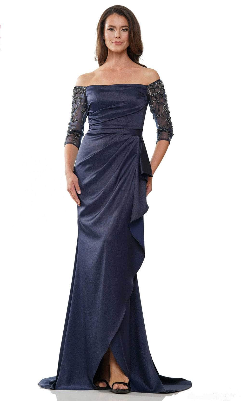 Marsoni by Colors MV1254 - Off-Shoulder Quarter Sleeve Evening Dress Evening Dresses