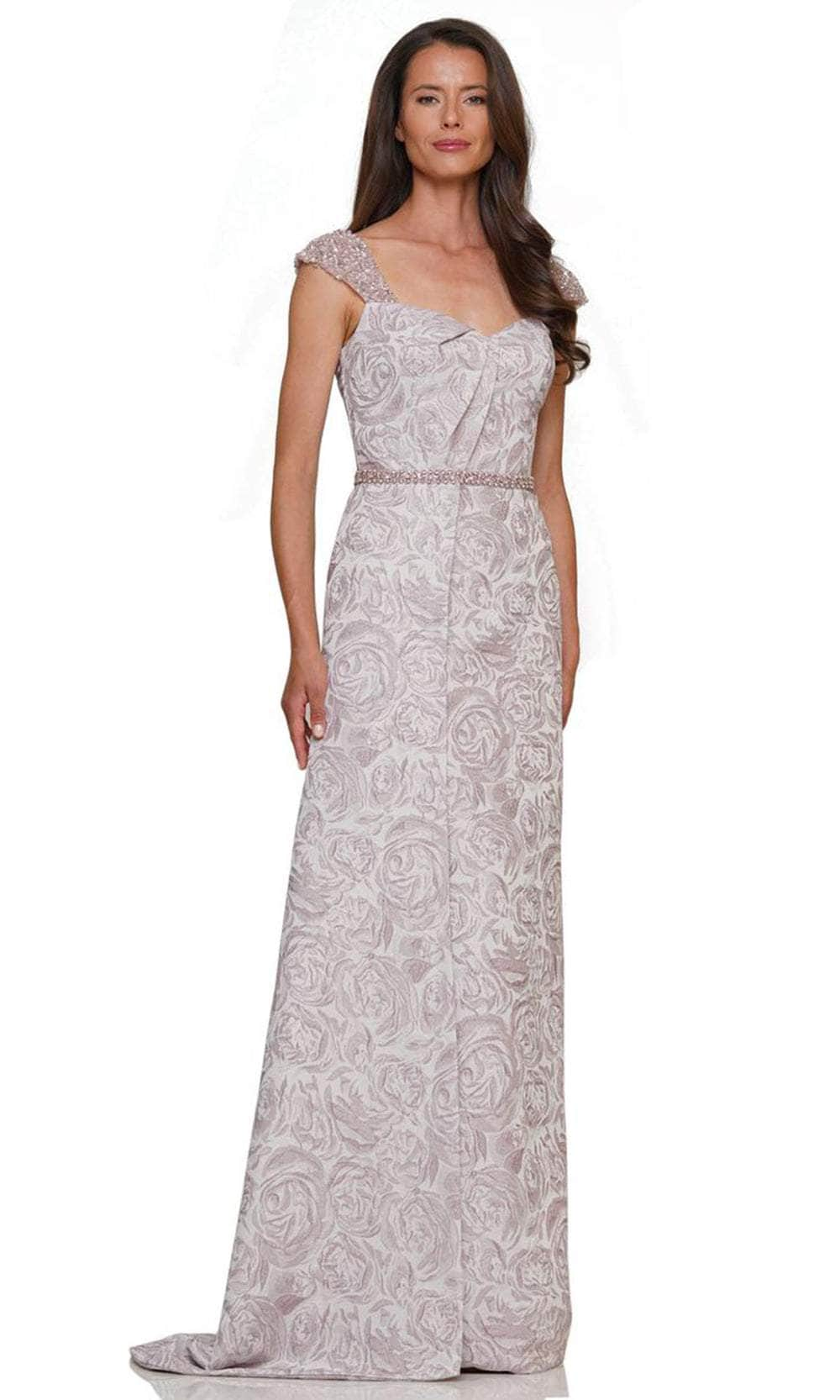 Marsoni by Colors MV1269 - Sleeveless Rhinestone Embellished Long Gown Mother of the Bride Dresses 4 / Mauve