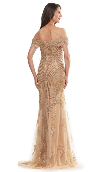 Marsoni by Colors MV1275-1 - Off-Shoulder Beaded Long Gown Evening Dresses