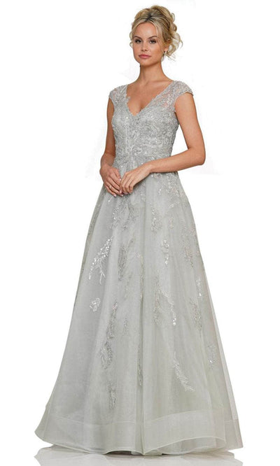 Marsoni by Colors MV1277 - Beaded A-Line Prom Gown Mother of the Bride Dresses 6 / Seaglass