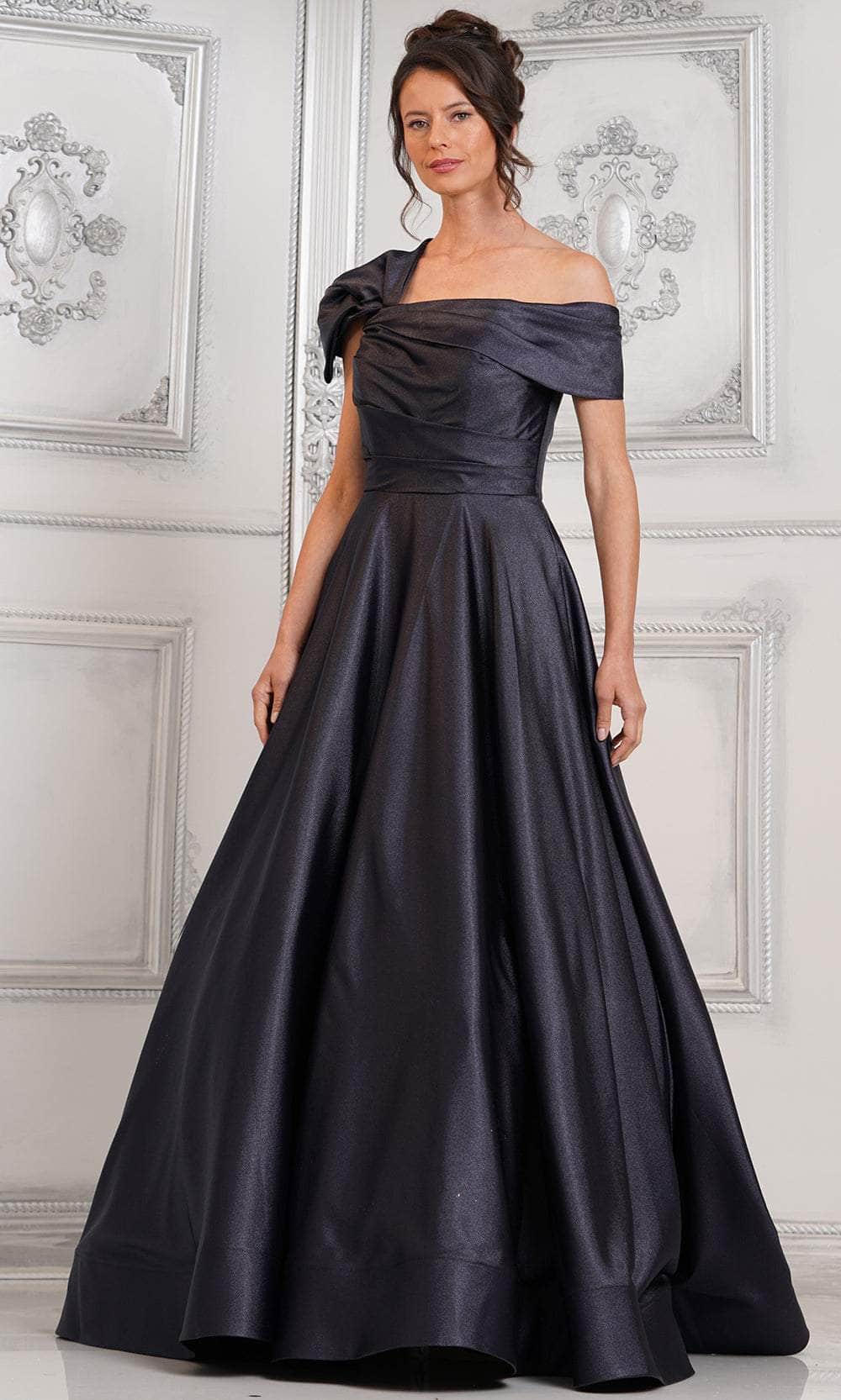 Marsoni MV1288 Long Formal Prom A Line Dress - Navy / 20 Marsoni MV1288 Long Formal Prom A Line Dress - Navy / 20