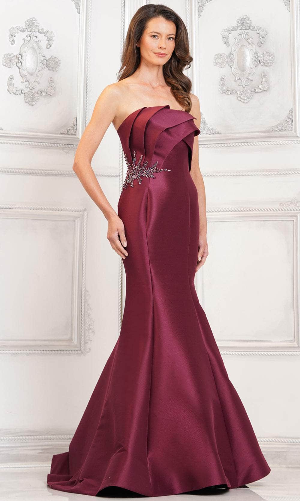Marsoni by Colors MV1308 - Strapless Pleated Detail Formal Gown Special Occasion Dress