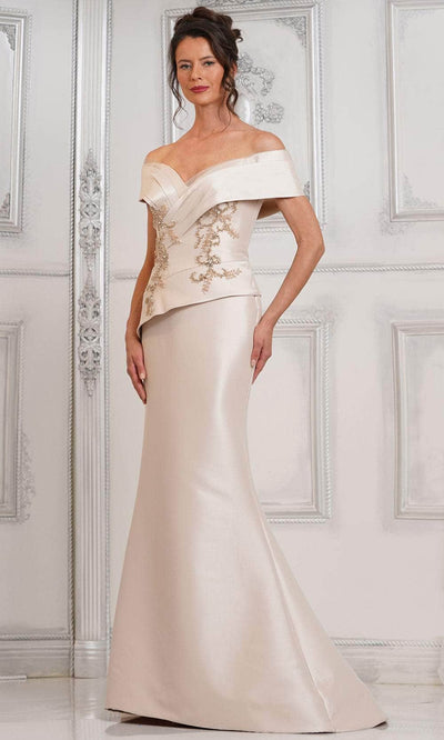 Marsoni by Colors MV1312 - Sweetheart Peplum Formal Gown Mother of the Bride Dresses 4 / Champagne