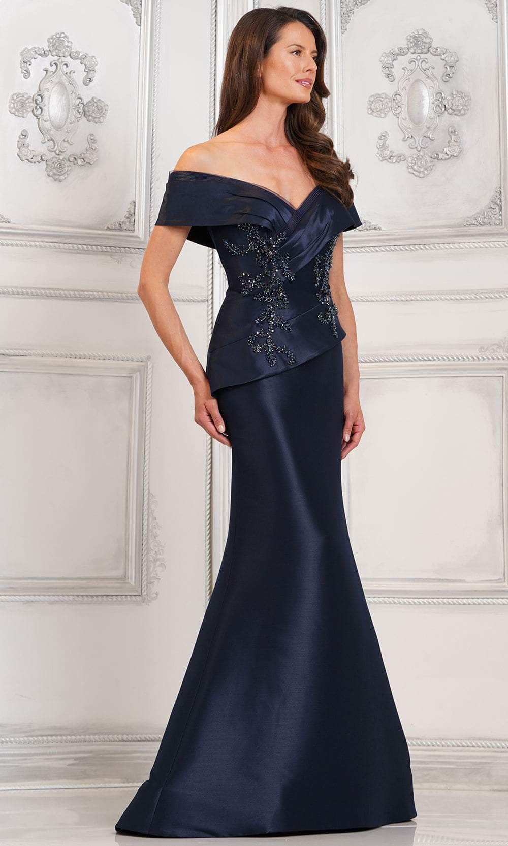 Marsoni by Colors MV1312 - Sweetheart Peplum Formal Gown Mother of the Bride Dresses 4 / Navy