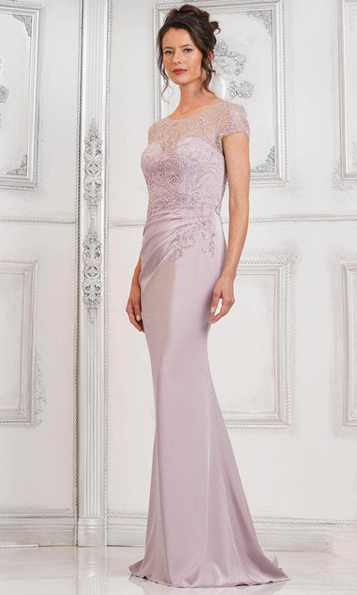 Marsoni by Colors MV1317 - Beaded Illusion Evening Dress Special Occasion Dresses Dresses 4 / Dusty Rose