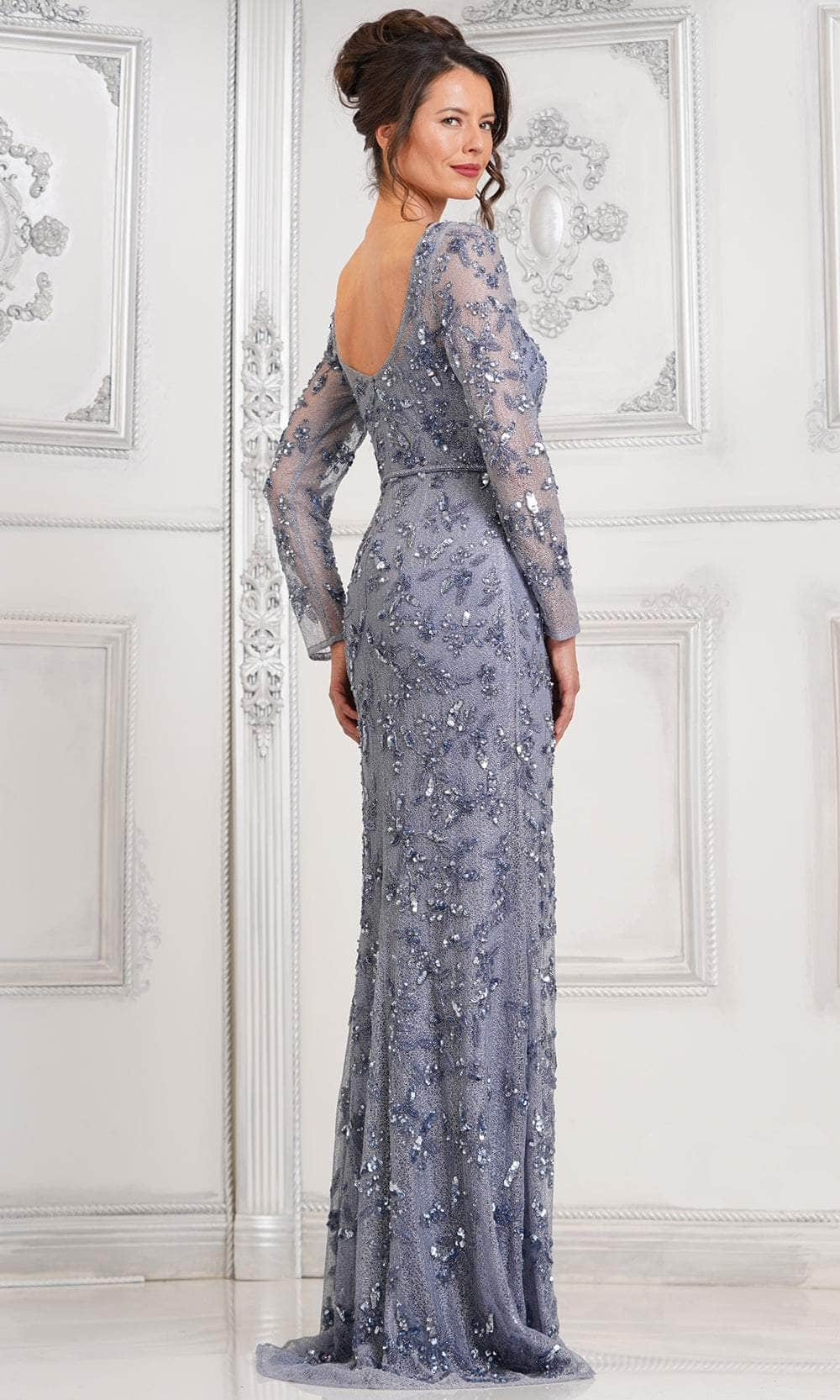 Marsoni by Colors MV1321 - Beaded Long Sleeve Evening Dress Special Occasion Dress