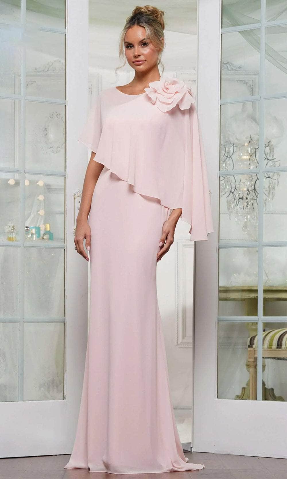 Marsoni by Colors MV1347 - Applique Cape Evening Gown Mother of the Bride Dresses