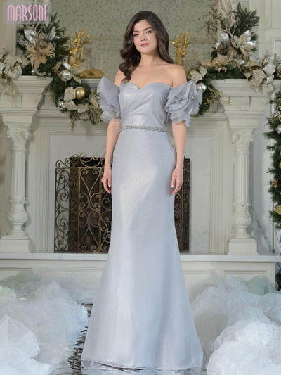 Marsoni by Colors MV1353 - Beaded Waist Sheath Gown Mother of the Bride Dresses