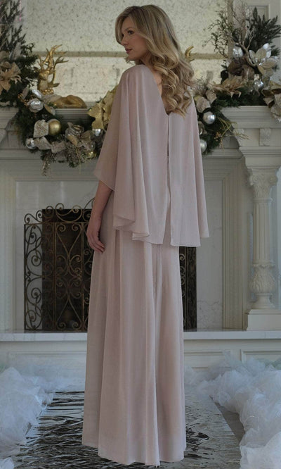 Marsoni by Colors MV1361 - V-Neck Chiffon Gown with Applique Mother of the Bride Dresses
