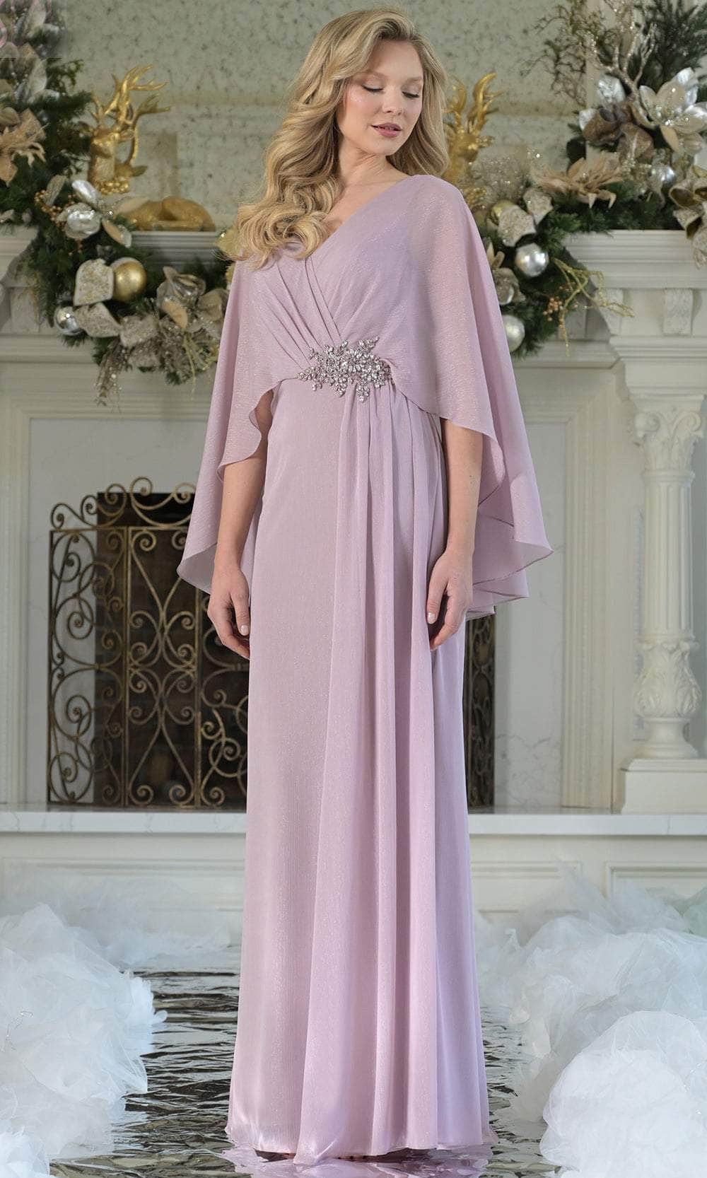 Marsoni by Colors MV1361 - V-Neck Chiffon Gown with Applique Mother of the Bride Dresses