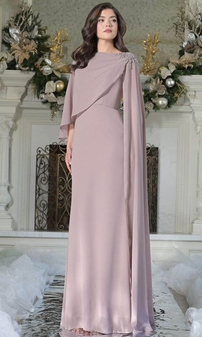 Marsoni by Colors MV1362 - Draped Long Cape Sleeve Gown Mother of the Bride Dresses