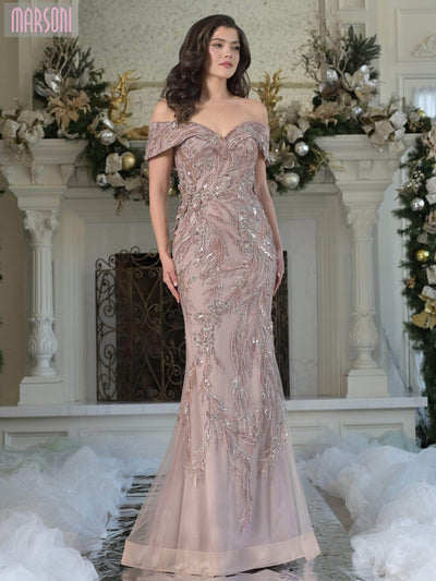Marsoni by Colors MV1372 - Leaf Embellished Sweetheart Gown Mother of the Bride Dresses