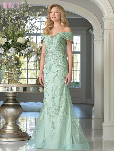Marsoni by Colors MV1372 - Leaf Embellished Sweetheart Gown Mother of the Bride Dresses
