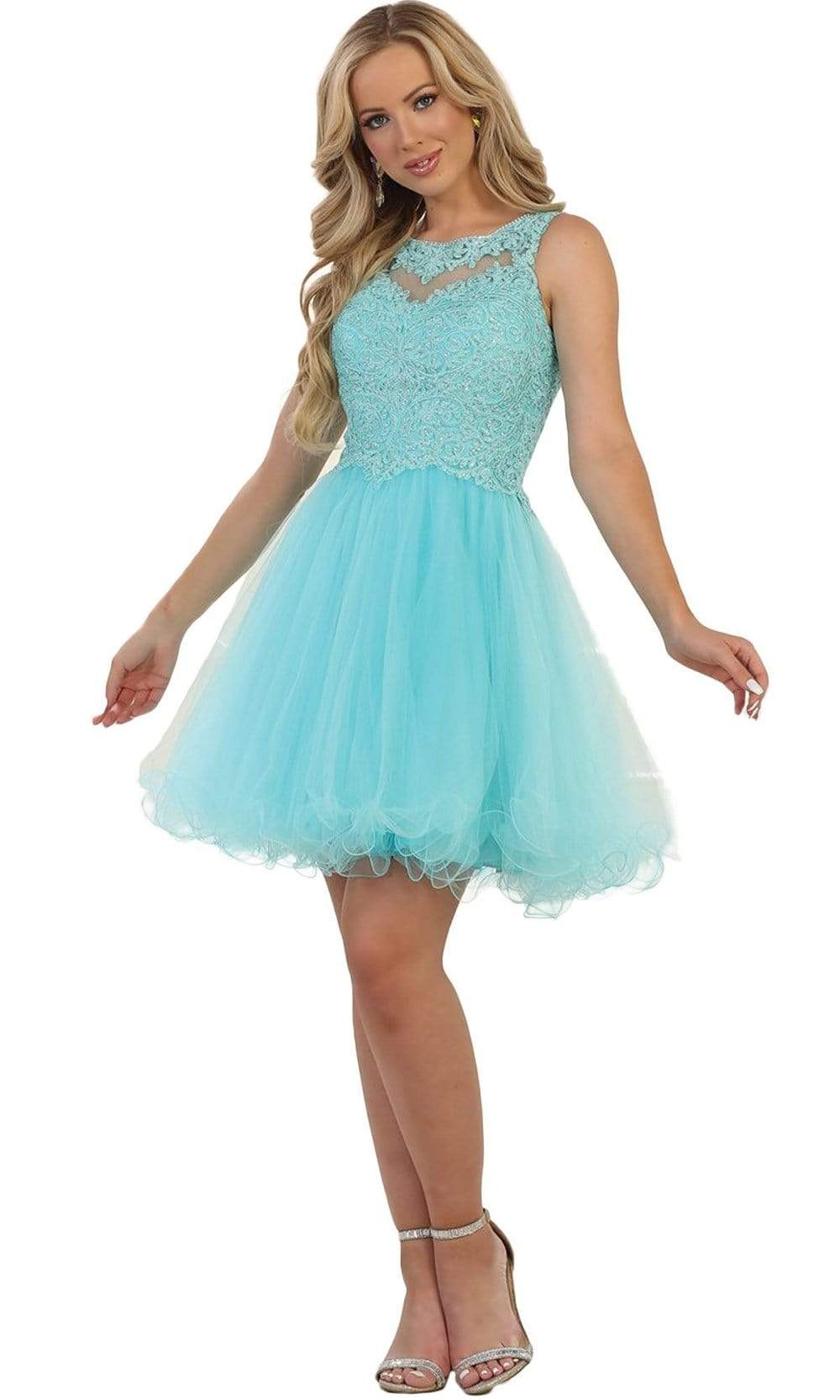 May Queen - Embellished Jewel A-line Homecoming Dress Special Occasion Dress