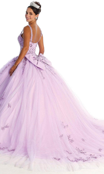 May Queen LK174 - V-Neck Embroidered Prom Ballgown Ball Gowns