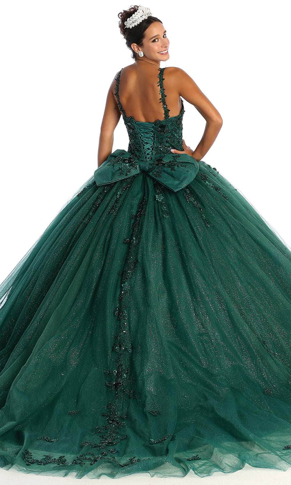 May Queen LK174 - V-Neck Embroidered Prom Ballgown Ball Gowns