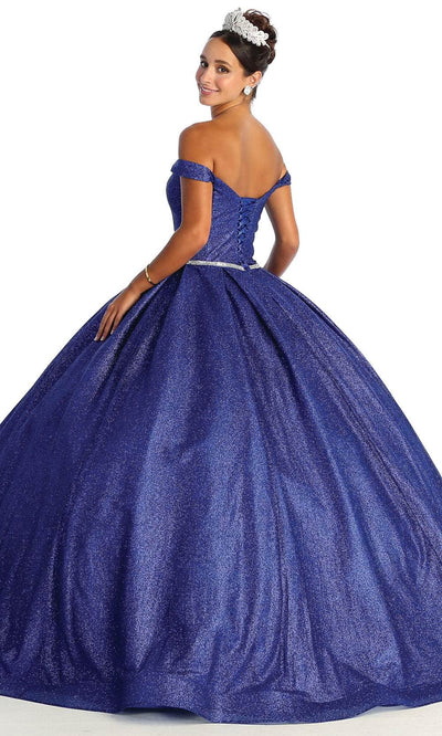 May Queen LK176 - Off Shoulder Glittered Ballgown Ball Gowns