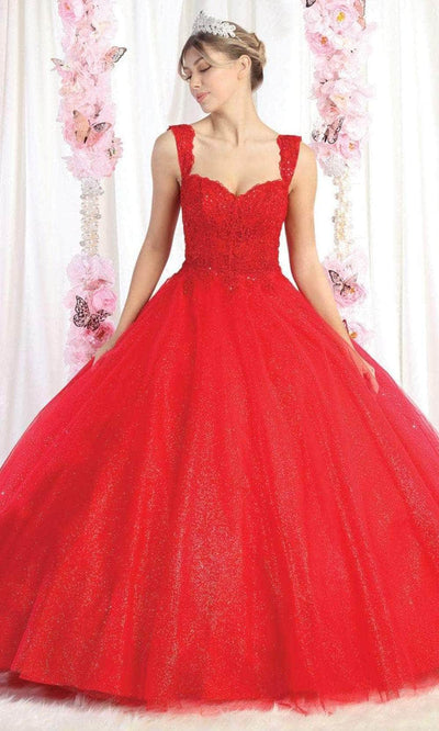 May Queen LK194 - Embroidered Sweetheart Ballgown Quinceanera Dresses 4 / Red