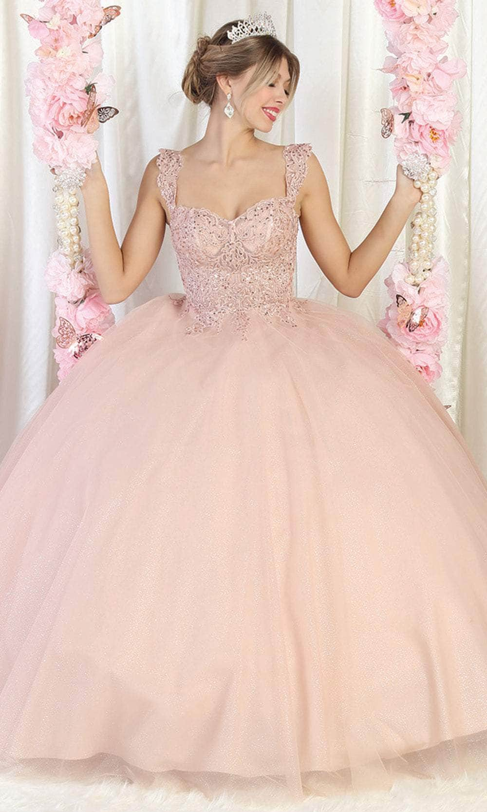 May Queen LK194 - Embroidered Sweetheart Ballgown Quinceanera Dresses 4 / Rose Gold