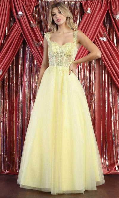 May Queen LK194 - Embroidered Sweetheart Ballgown Quinceanera Dresses 4 / Yellow