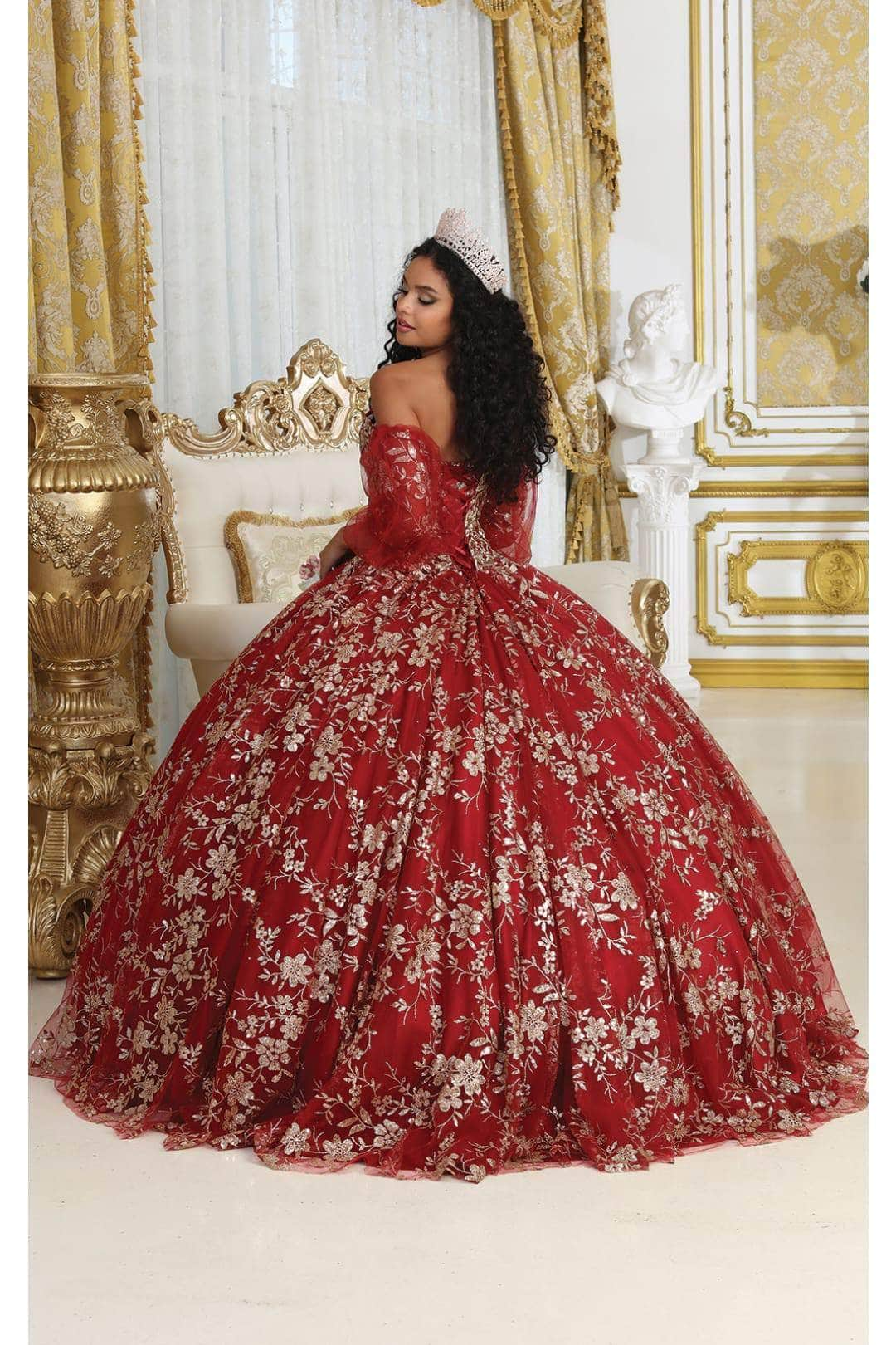 May Queen LK200 - Strapless Embroidered Ballgown Quinceanera Dresses 