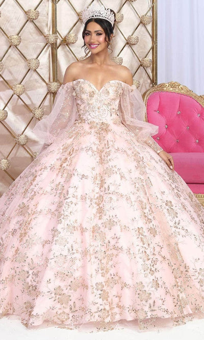 May Queen LK206 - Metallic Floral Ballgown  Quinceanera Dresses 