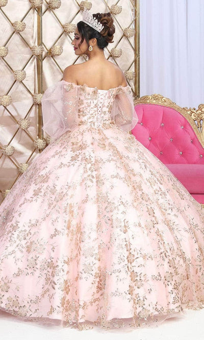 May Queen LK206 - Metallic Floral Ballgown  Quinceanera Dresses 