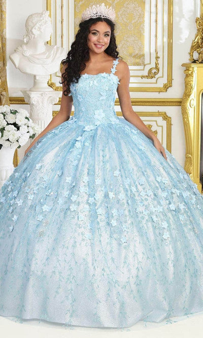 May Queen LK208 - Straight-Across Applique Ballgown Quinceanera Dresses 4 / Baby Blue