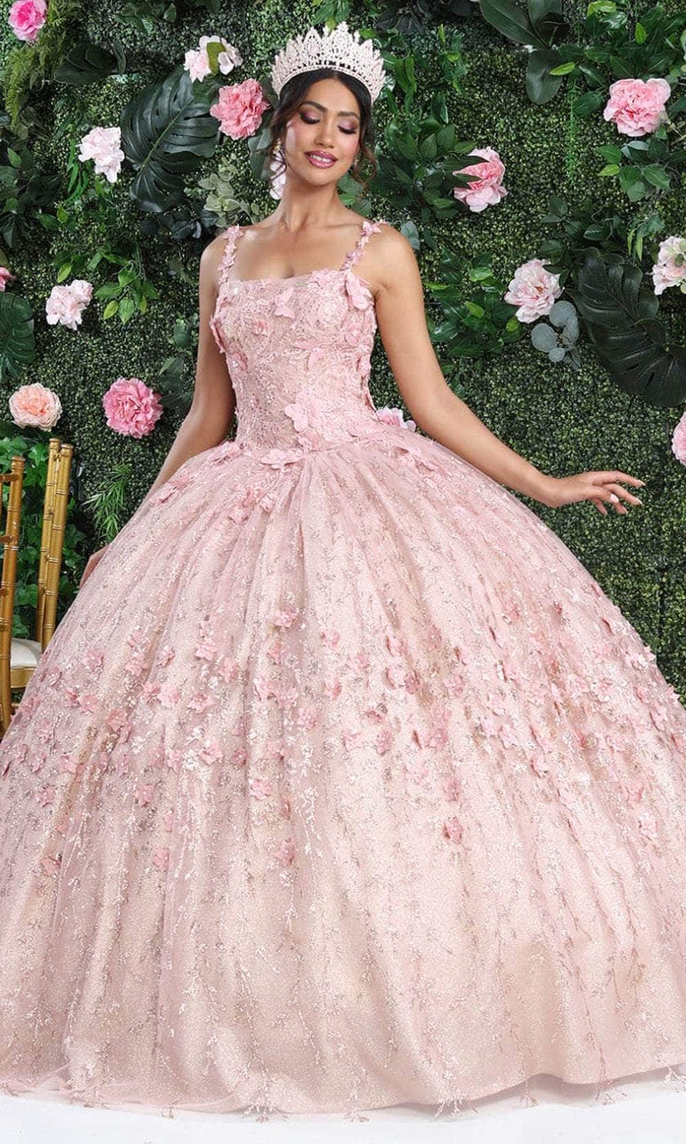 May Queen LK208 - Straight-Across Applique Ballgown Quinceanera Dresses 4 / Rose Gold