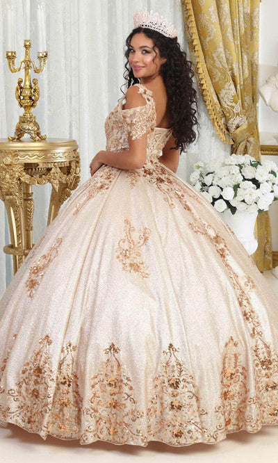 May Queen LK213 - Applique Cold Shoulder Ballgown Quinceanera Dresses 