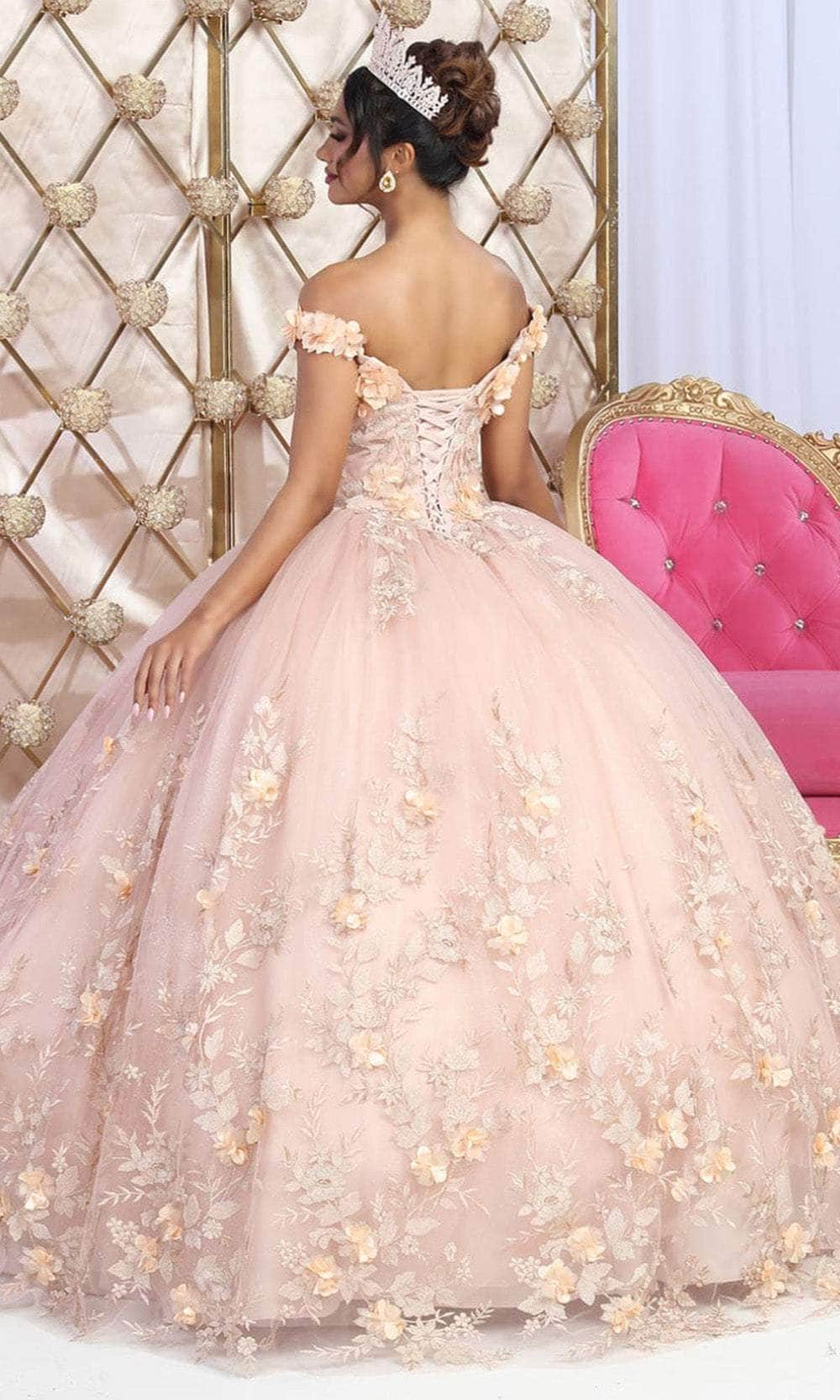 May Queen LK215 - Floral Applique Ballgown Quinceanera Dresses 