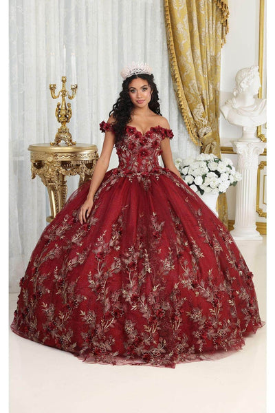 May Queen LK215 - Floral Applique Ballgown Quinceanera Dresses 