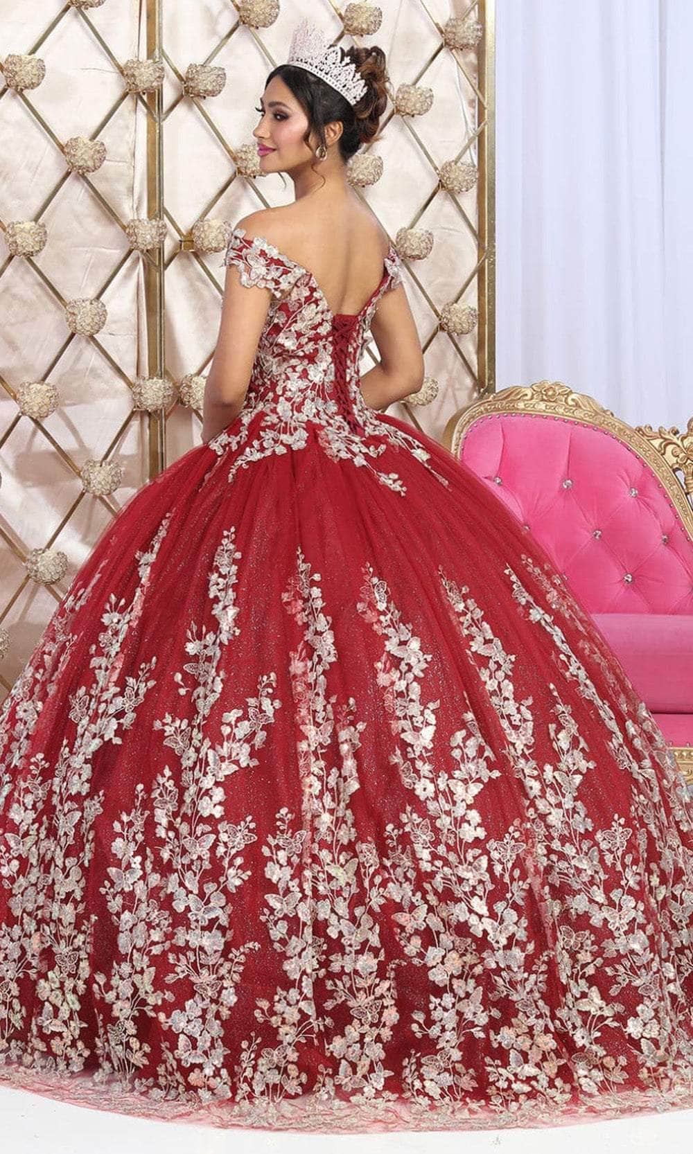 red butterfly quince dress Off Shoulder Butterfly Quinceanera Dress by Cinderella Couture USA AS8120J Silver / 6/S