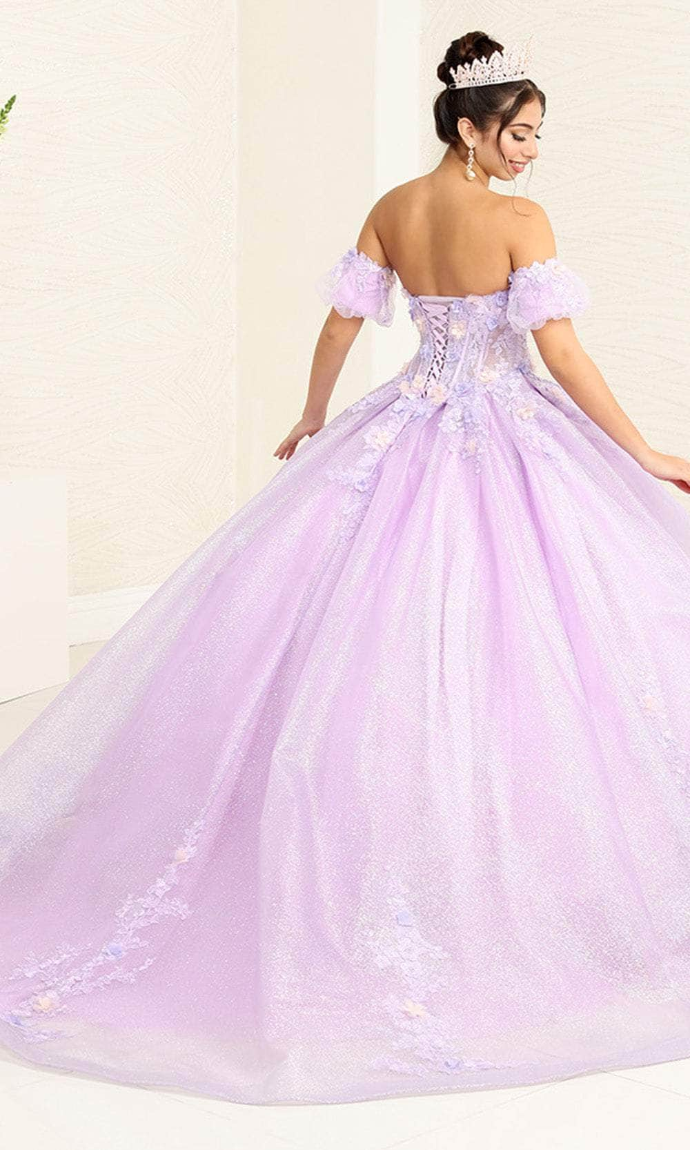 May Queen LK245 - Floral Applique Ballgown Special Occasion Dresses