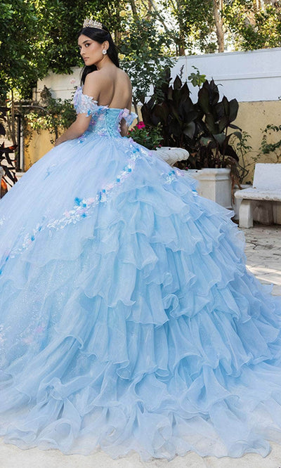 May Queen LK247 - Glitter Floral Applique Ballgown Quinceanera Dresses