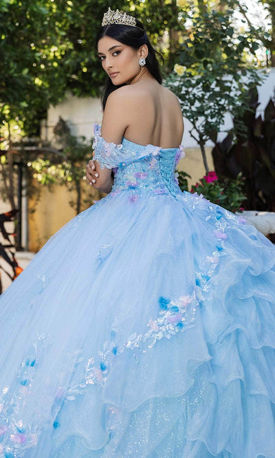 May Queen LK247 - Glitter Floral Applique Ballgown Quinceanera Dresses