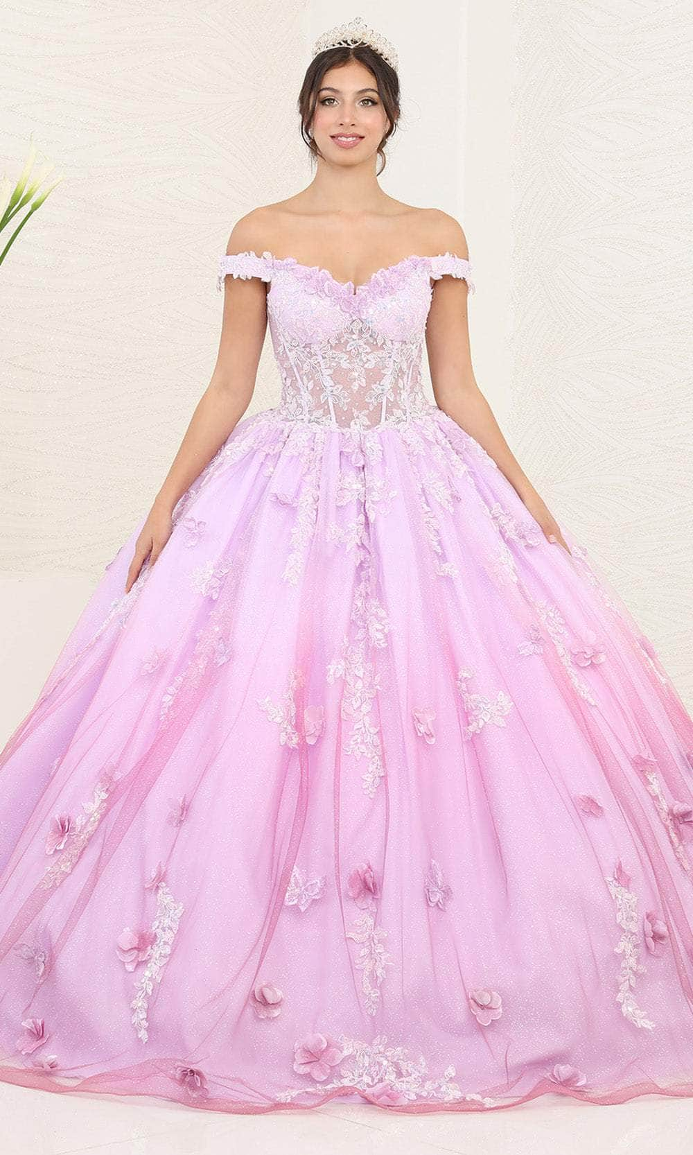 May Queen LK254 - Off Shoulder Ombre Ballgown Special Occasion Dresses