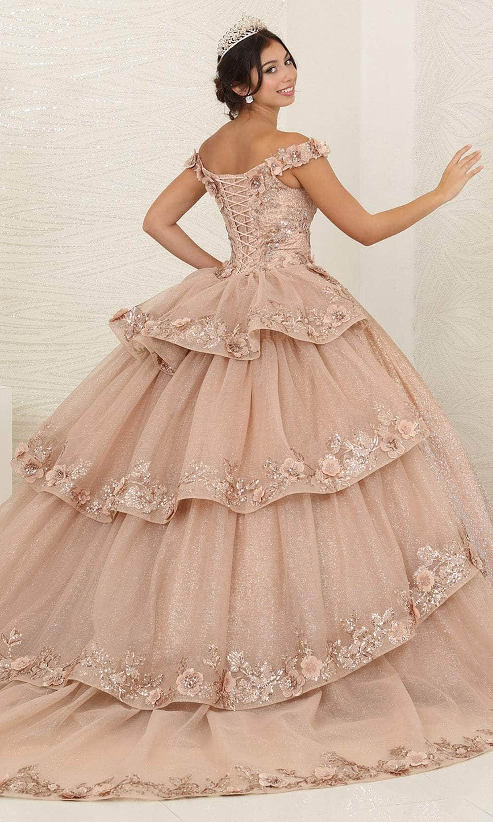 May Queen LK255 - Metallic Ballgown Special Occasion Dresses