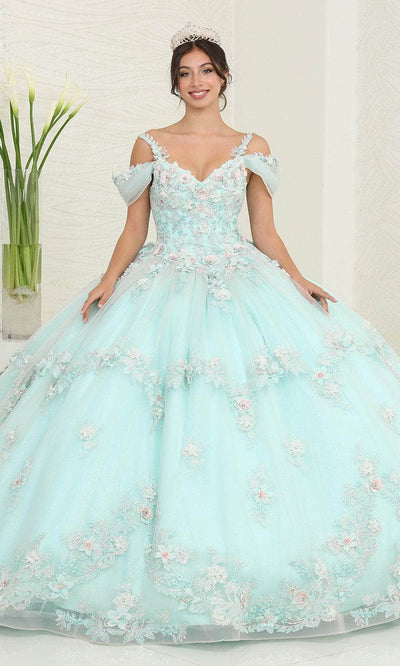 May Queen LK258 - Cold Shoulder Ballgown Special Occasion Dresses 4 / Mint