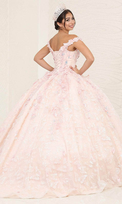 May Queen LK259 - Floral Applique Ballgown Special Occasion Dresses