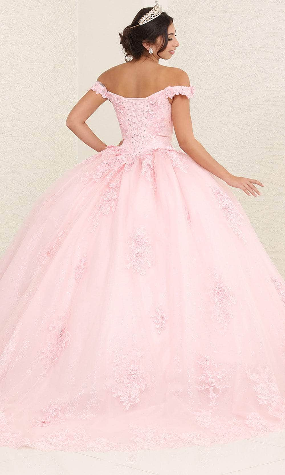 May Queen LK260 - Applique Off Shoulder Ballgown Special Occasion Dresses