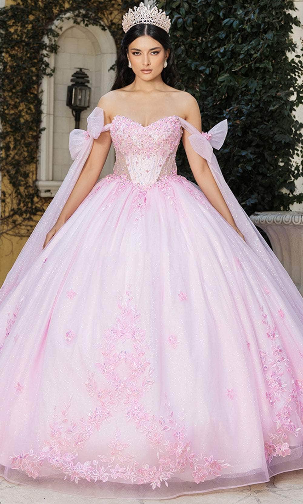 May Queen LK263 - Bow Basque Ballgown Quinceanera Dresses 4 /  Pink